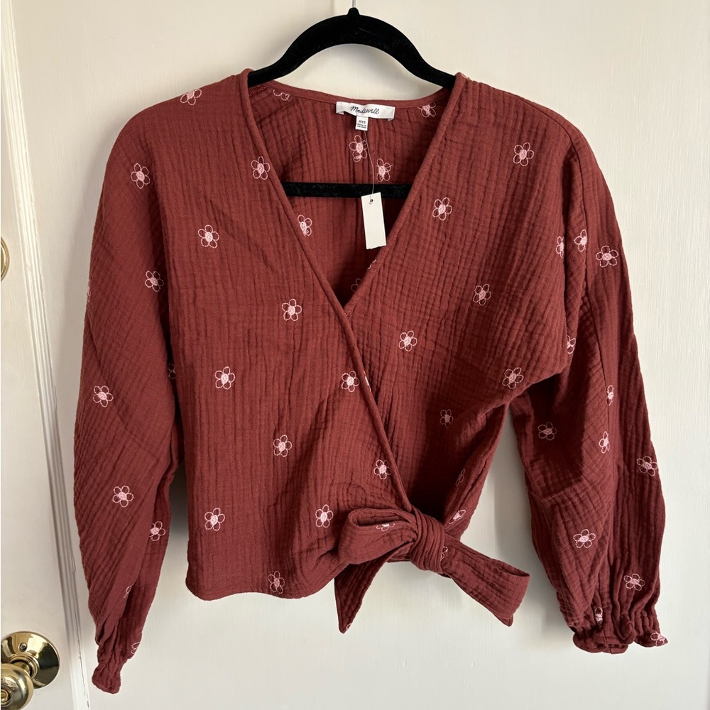 Madewell Flower Side Tie Shirt